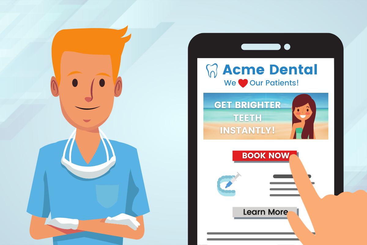 dentist using online scheduling tool to book patients