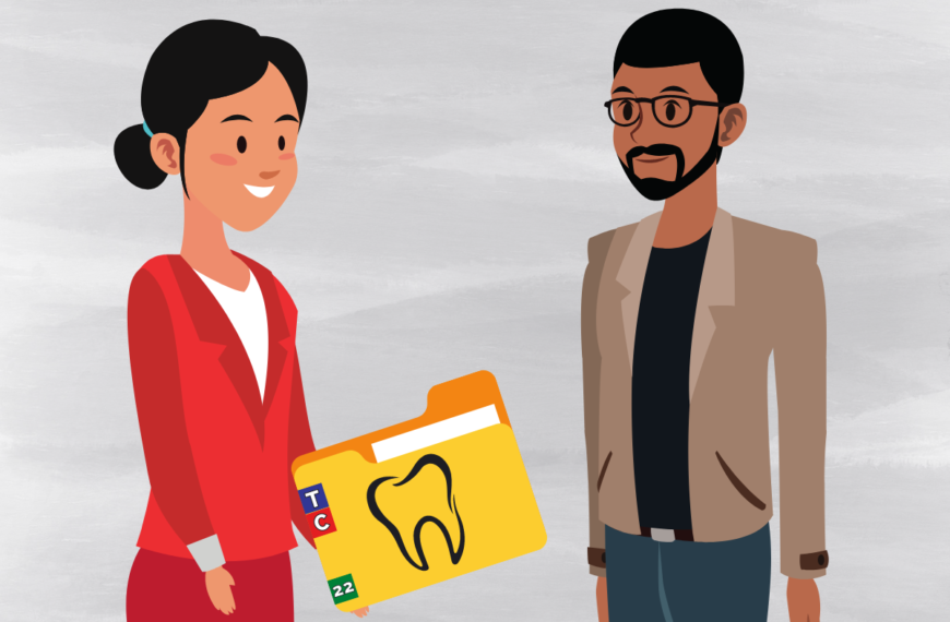 right of access - dental office manager giving patient a copy of his chart