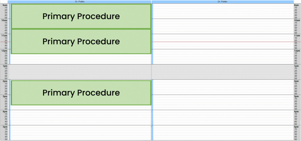 Primary procedures moving around a schedule demonstrating there are many ways to structure a schedule